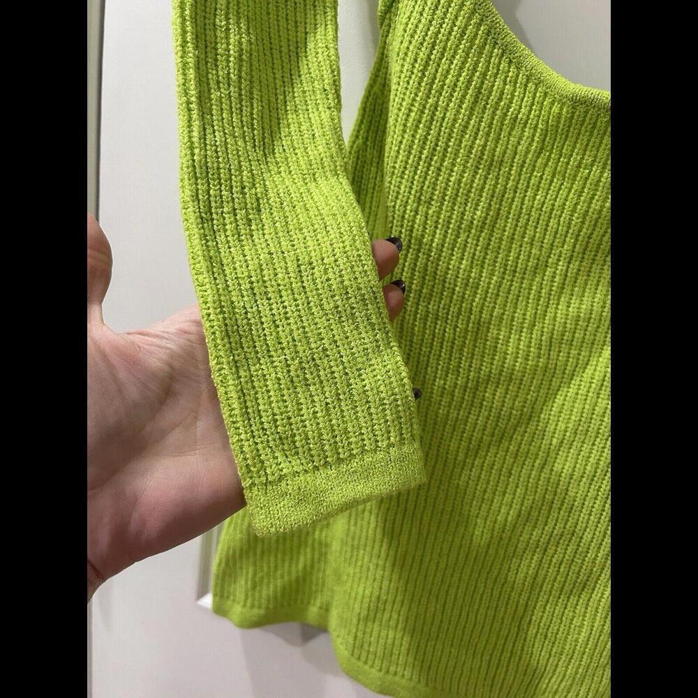 SER.O.YA Women’s Knit Bodycon Cut Out Mini Dress Small Green Long Sleeve Holiday - Picture 8 of 8